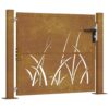 Garden Gate 105x80 cm Corten Steel Grass Design