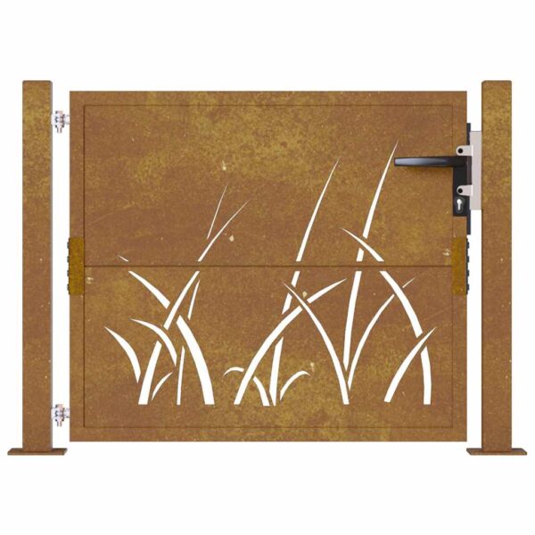 Garden Gate 105x105 cm Corten Steel Grass Design