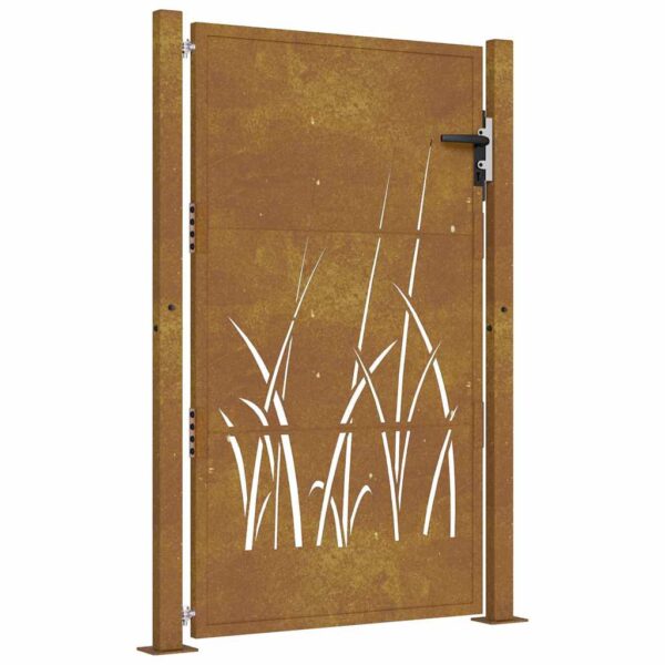Garden Gate 105x155 cm Corten Steel Grass Design