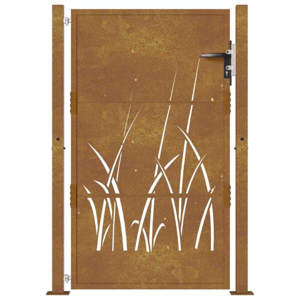 Garden Gate 105x155 cm Corten Steel Grass Design