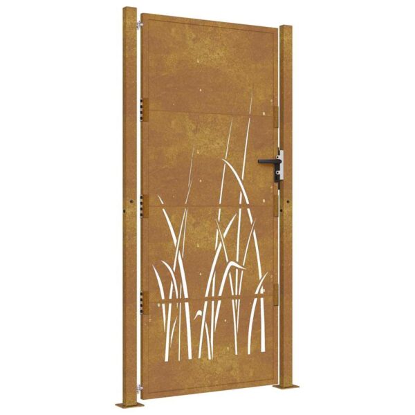 Garden Gate 105x180 cm Corten Steel Grass Design