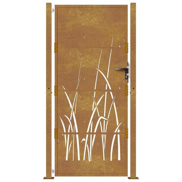 Garden Gate 105x180 cm Corten Steel Grass Design