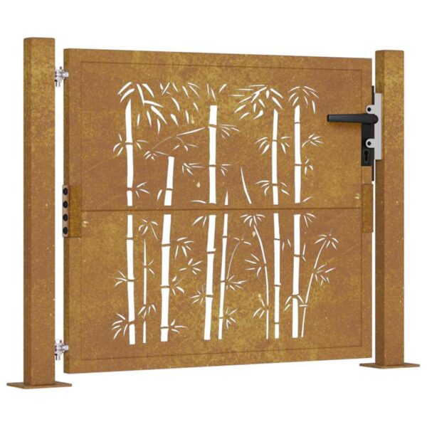 Garden Gate 105x80 cm Corten Steel Bamboo Design