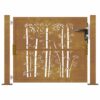 Garden Gate 105x80 cm Corten Steel Bamboo Design