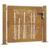 Garden Gate 105x105 cm Corten Steel Bamboo Design