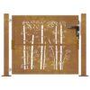 Garden Gate 105x105 cm Corten Steel Bamboo Design