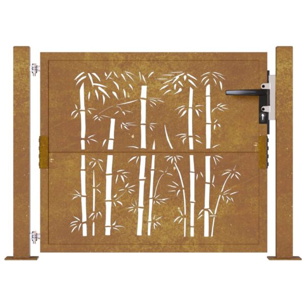 Garden Gate 105x105 cm Corten Steel Bamboo Design
