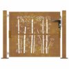 Garden Gate 105x105 cm Corten Steel Bamboo Design
