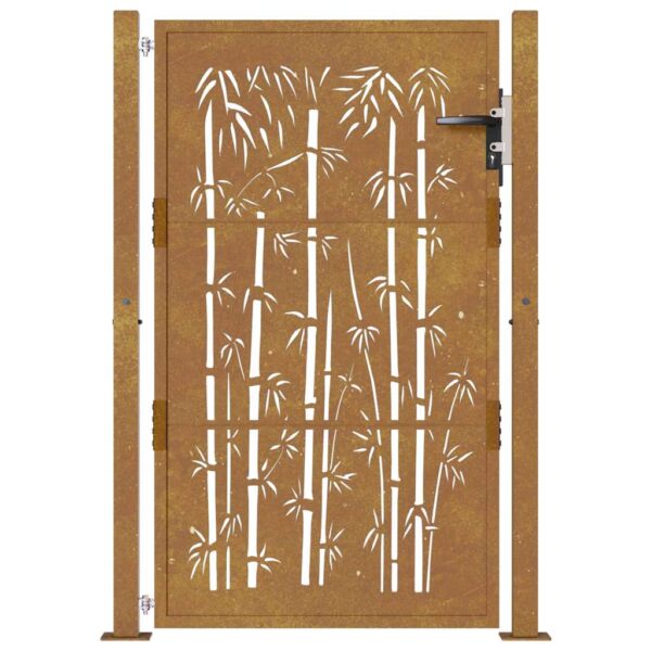 Garden Gate 105x155 cm Corten Steel Bamboo Design