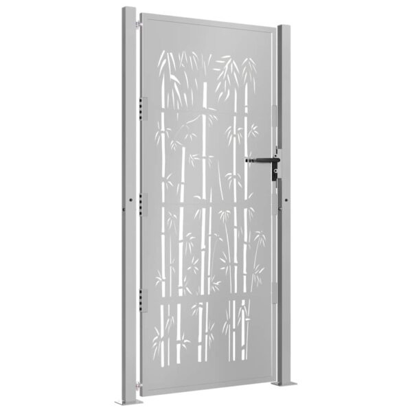 Garden Gate 105x205 cm Corten Steel Bamboo Design