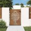 Garden Gate 85x125 cm Corten Steel Tree Design