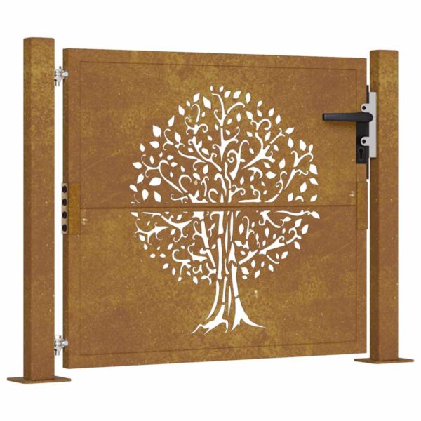 Garden Gate 105x130 cm Corten Steel Tree Design