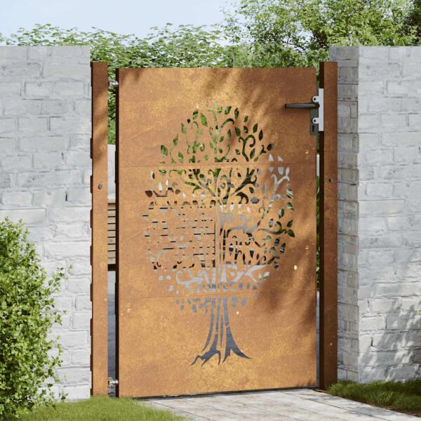 Garden Gate 105x130 cm Corten Steel Tree Design