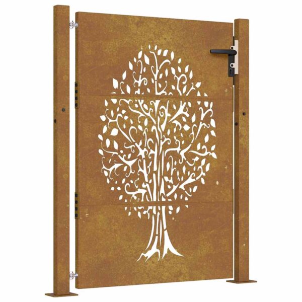 Garden Gate 105x155 cm Corten Steel Tree Design