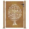 Garden Gate 105x155 cm Corten Steel Tree Design