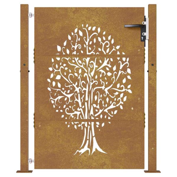 Garden Gate 105x155 cm Corten Steel Tree Design