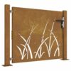 Garden Gate 105x80 cm Corten Steel Grass Design