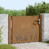 Garden Gate 105x105 cm Corten Steel Grass Design