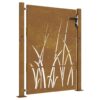 Garden Gate 105x130 cm Corten Steel Grass Design