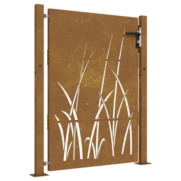 Garden Gate 105x155 cm Corten Steel Grass Design