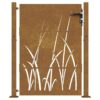 Garden Gate 105x155 cm Corten Steel Grass Design