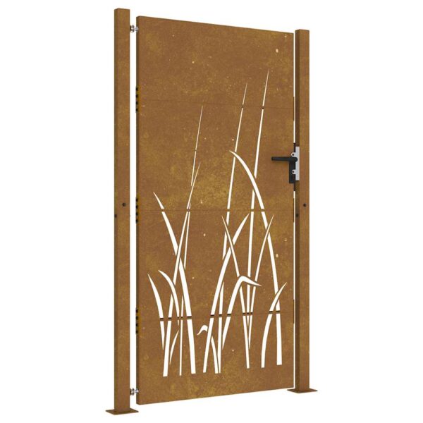 Garden Gate 105x180 cm Corten Steel Grass Design