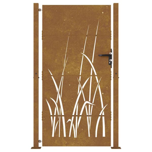 Garden Gate 105x180 cm Corten Steel Grass Design