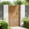 Garden Gate 105x205 cm Corten Steel Grass Design