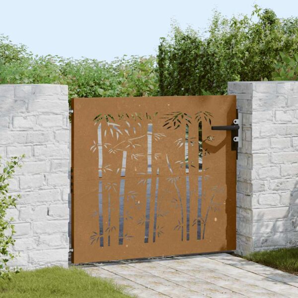 8720287217589_g_en_hd_1.jpg Garden Gate 85x100 cm Corten Steel Bamboo Design