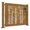 Garden Gate 105x80 cm Corten Steel Bamboo Design