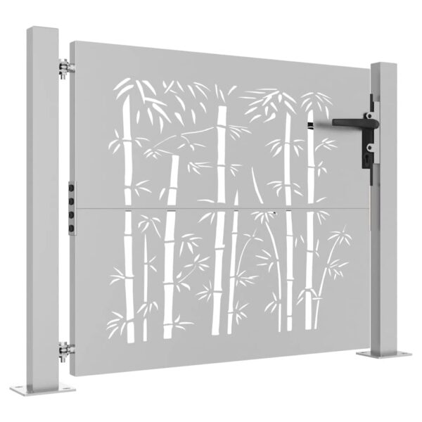 Garden Gate 105x80 cm Corten Steel Bamboo Design