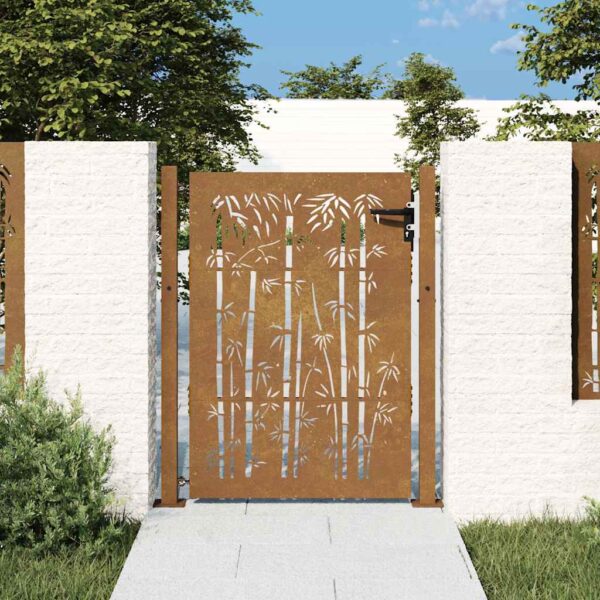 8720287217657_m_en_hd_1.jpg Garden Gate 105x130 cm Corten Steel Bamboo Design