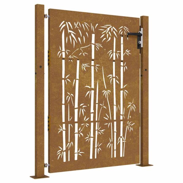Garden Gate 105x155 cm Corten Steel Bamboo Design