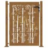 Garden Gate 105x155 cm Corten Steel Bamboo Design