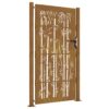 Garden Gate 105x180 cm Corten Steel Bamboo Design