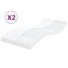 Foam Mattresses 2 pcs White 90x200 cm 7-Zone Hardness 20 ILD