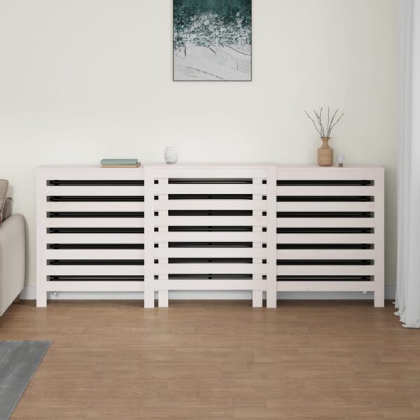 Radiator Cover White 210x21x85 cm Solid Wood Pine