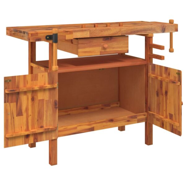 8720845554781_g_en_hd_1.jpg Workbench with Drawer and Vices 124x52x83 cm Solid Wood Acacia