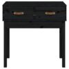 Console Table Black 76.5x40x75 cm Solid Wood Pine