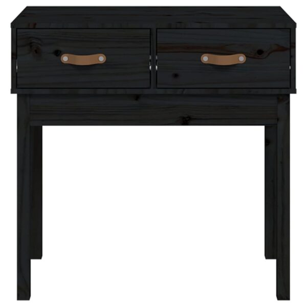 Console Table Black 76.5x40x75 cm Solid Wood Pine