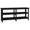 Work Bench Black 181x50x80 cm Solid Wood Pine