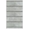 Drawer Cabinet Concrete Grey 60x36x103 cm Engineered Wood