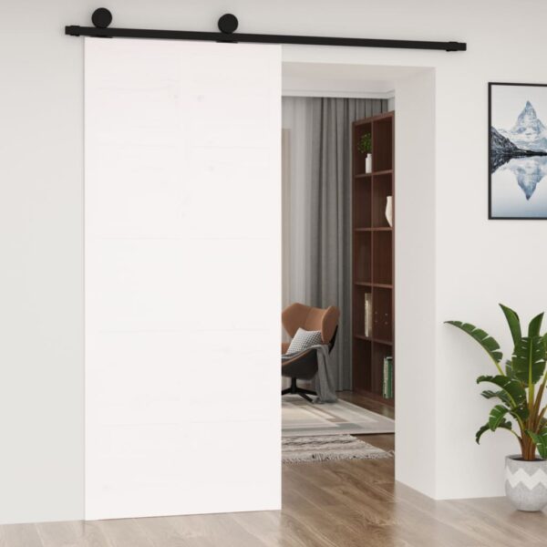Barn Door White 90x1.8x214 cm Solid Wood Pine