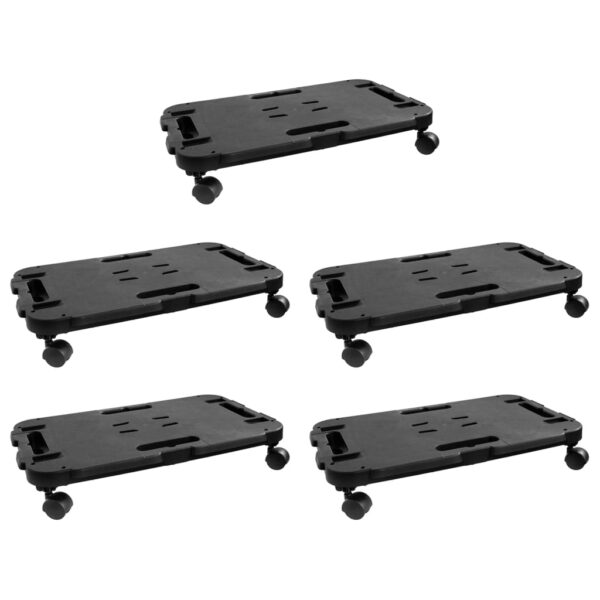 Transport Trolleys 5 pcs Black Polypropylene 200 kg