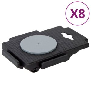 Moving Dollies with 8 Wheels 8 pcs Black Polypropylene 150 kg