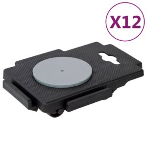 Moving Dollies with 8 Wheels 12 pcs Black Polypropylene 150 kg