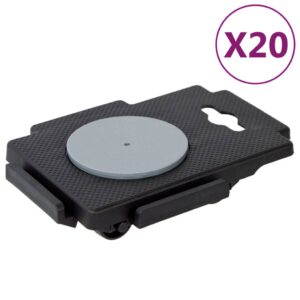 Moving Dollies with 8 Wheels 20 pcs Black Polypropylene 150 kg