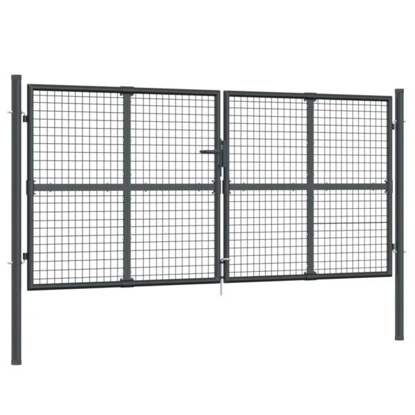 Mesh Garden Gate Anthracite 300x125 cm Galvanised Steel
