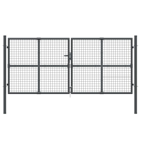 Mesh Garden Gate Anthracite 300x125 cm Galvanised Steel