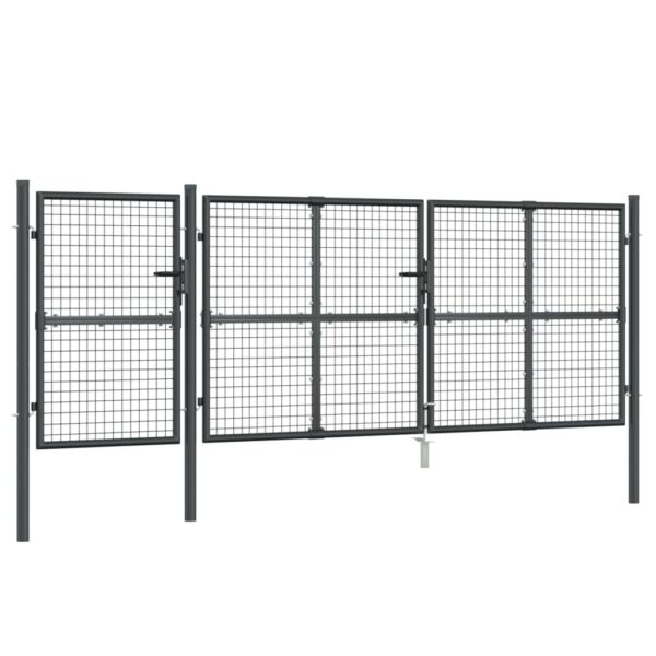 Mesh Garden Gate Anthracite 400x175 cm Galvanised Steel